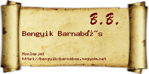 Bengyik Barnabás névjegykártya